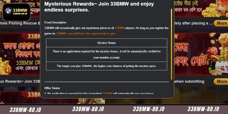 Discover surprise cash allocations through the random Mysterious bonus system